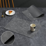 6 Piece Rectangular Shape Leather Place Mat ( black )