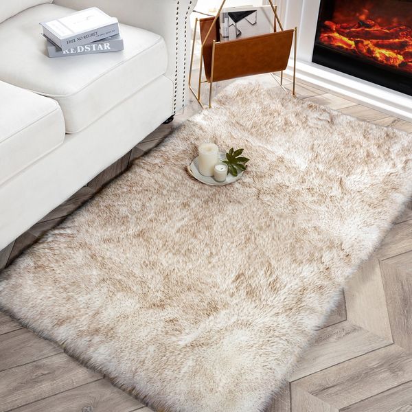 Faux Sheepskin Super Soft, Center Piece ( Rectangle ) ( 4 x 6 Feet )