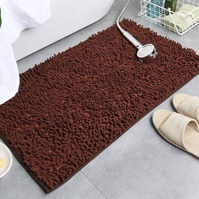 Microfiber anti Slip Bath Mat-Brown