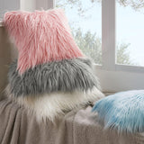 Faux Fur Throw Pillow Covers Square ( With Filling ) 18 X 18  Inches