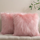 Faux Fur Throw Pillow Covers Square ( With Filling ) 18 X 18  Inches