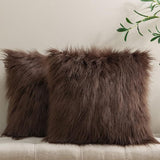 Faux Fur Throw Pillow Covers Square ( With Filling ) 18 X 18  Inches
