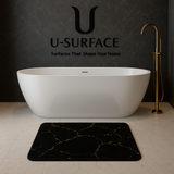 Luxurious Gold Stripe Faux Rabbit Fur Mat