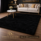 Luxury High Quality Rabbit Fur Rug – 4FT X 6FT ( Black )