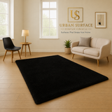Luxury High Quality Rabbit Fur Rug – 2.5FT X 4FT ( Black )