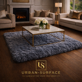 Luxury High Quality Rabbit Fur Rug - 3FT  X 3FT ( Gray )