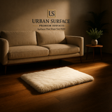 Luxury Rabbit Fur Rug – 60 x 90 cm - 2 ft × 3 ft ( White )