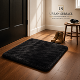 Luxury Rabbit Fur Rug 40 cm × 60 cm 1.31 ft × 1.97 ft ( Black )