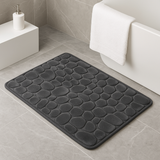 Large Pebble Stone Bath Mat – Anti-Slip Memory Foam 50 × 75 cm (1.64 × 2.46 ft)