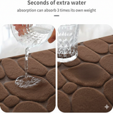 Large Pebble Stone Bath Mat – Anti-Slip Memory Foam 50 × 75 cm (1.64 × 2.46 ft)