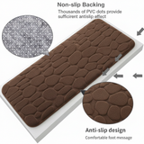 Large Pebble Stone Bath Mat – Anti-Slip Memory Foam 50 × 75 cm (1.64 × 2.46 ft)