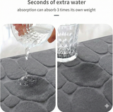 Large Pebble Stone Bath Mat – Anti-Slip Memory Foam 50 × 75 cm (1.64 × 2.46 ft)