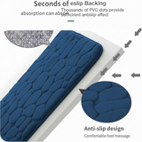 Large Pebble Stone Bath Mat – Anti-Slip Memory Foam Rug 50 × 75 cm (1.64 × 2.46 ft)